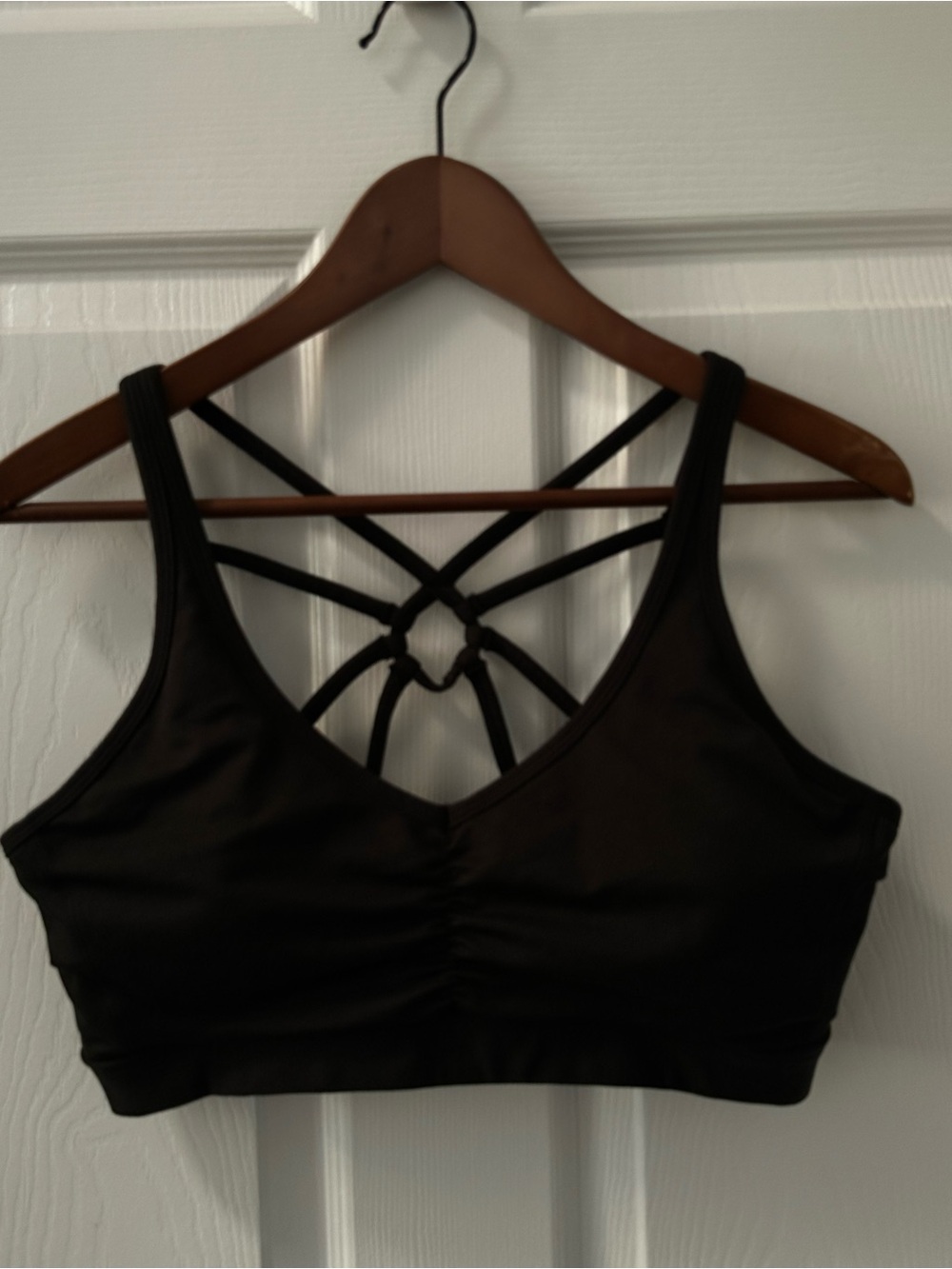 prAna Soleil Strappy Back Sports Bra Black XL Soft Padded